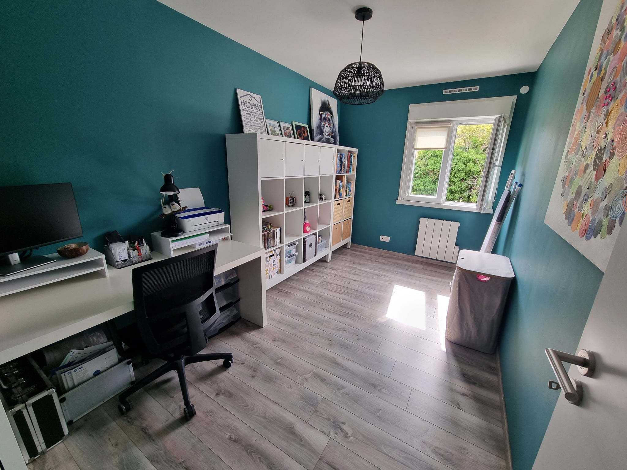 Chambre bleue après